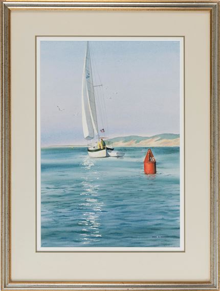 Sailing off the coast by Karol B. Wyckoff