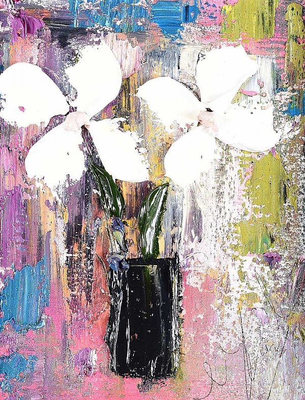 Colin Flack | WHITE FLOWERS IN A POT | MutualArt