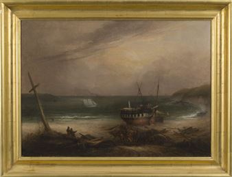 THE WRECK OF THE FRANKLIN ON CHELSEA BEACH - Charles Hubbard