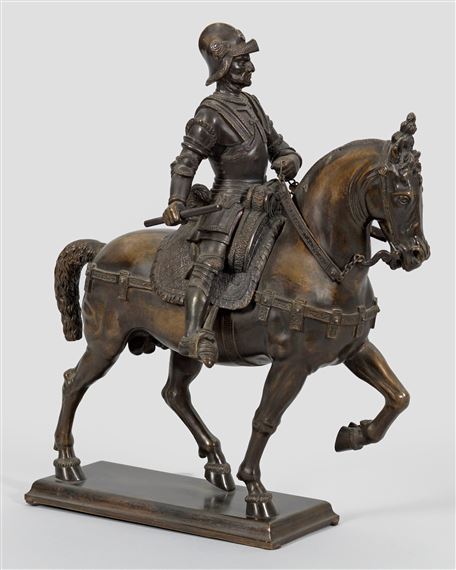 Equestrian statuette of the Condottiere Bartolomeo Colleoni by Andrea del Verrocchio