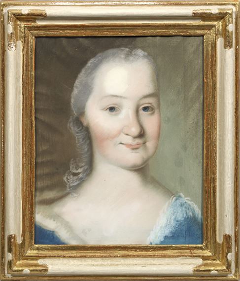 Pair of portraits of a noble couple by German School, 18th Century