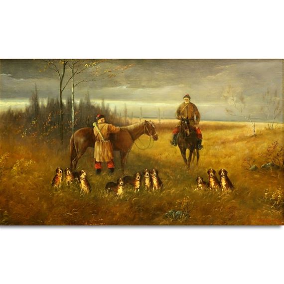 Hunthing Scene - Aleksei Nikiforovich Kozlov