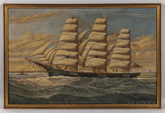 Ship Henry B. Hyde; Searsport, Maine, Phineas Pendleton, Master. Built at Bath, Maine, 1884 by Percy Sanborn