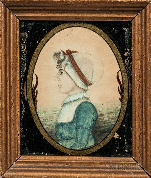 Portrait of a Woman in a White Bonnet by Edwin Plummer