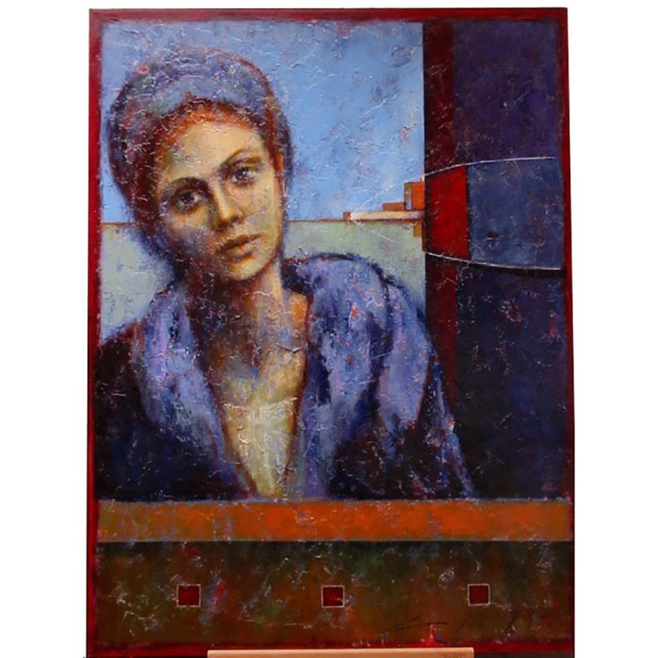 André Pitre | FEMME À ENCLOSURE BLEU (2003) | MutualArt