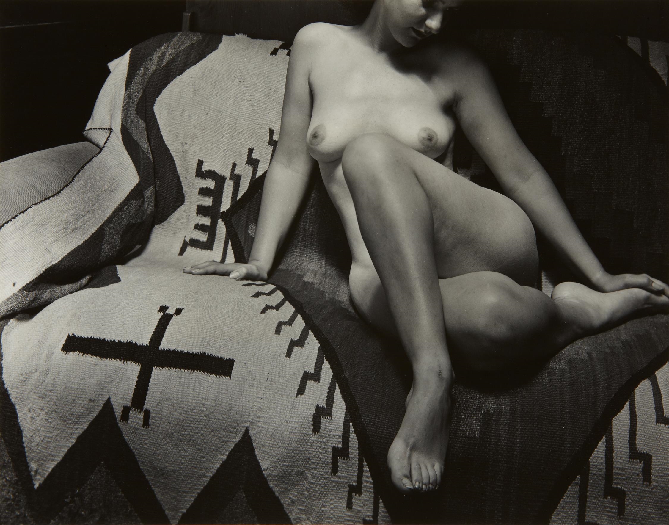 Artwork by Edward Weston, Nude on Navajo, Made of Gelatin silver print from...