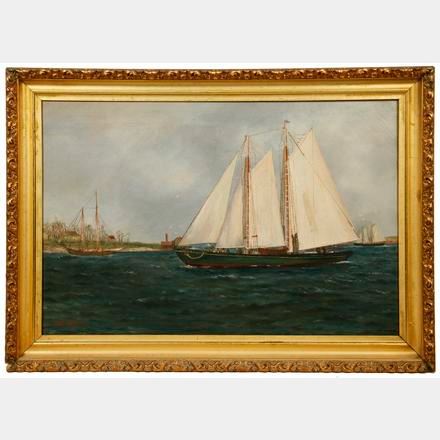 Two Mast Schooner "Harriet" by Edward A. Harvey