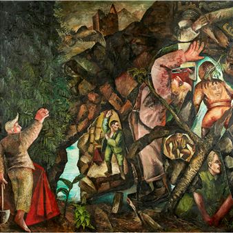 YOUNG CAMPER DISCOVERING GROTTO IN THE GROUND - Steven Campbell