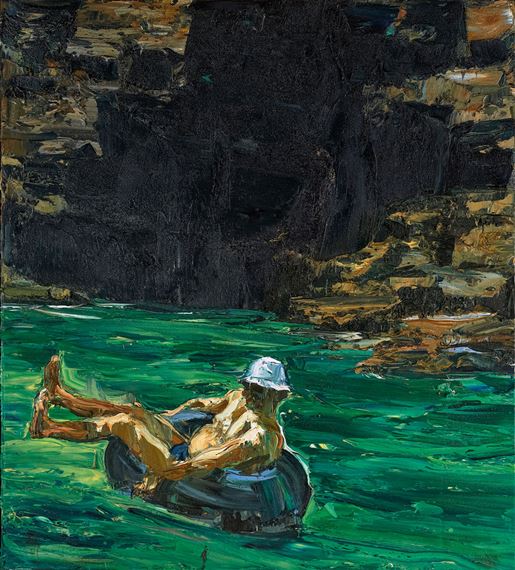 In the Swell (White Hat and Rubber Ring) by Nicholas Harding, 2006