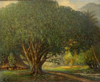 Old Waringin Tree Near Sumedang (Formely Soemedang) in the Highlands of Preanger, West-Java - Herman Anthony van Dewall