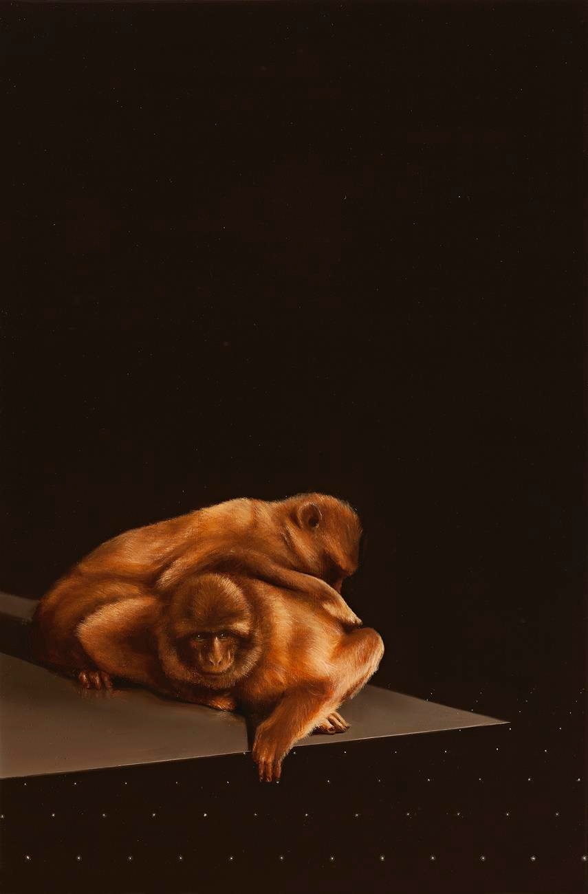 Artwork by Sam Leach, PROJECTION, Made of oil and resin on wood