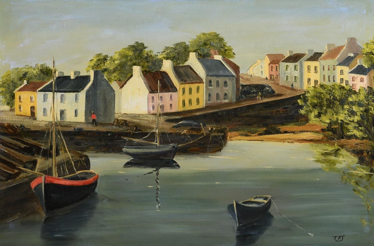 Artwork by Terry Saunders, Roundstone Harbour, Made of Oil on canvas