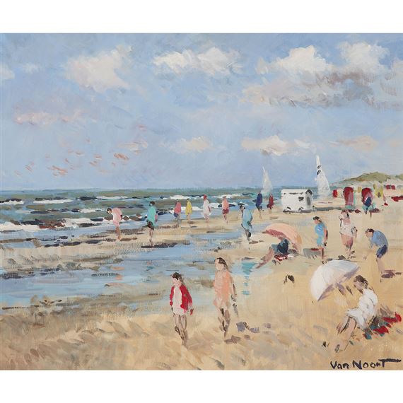 SCÈNE DE PLAGE EN HOLLANDE by Arie C. Van Noort
