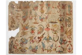 Six Original Tattoo Flash Art Sheets Attributed to Charlie Wagner and Sam O'reilly Bring a Combined $41,375