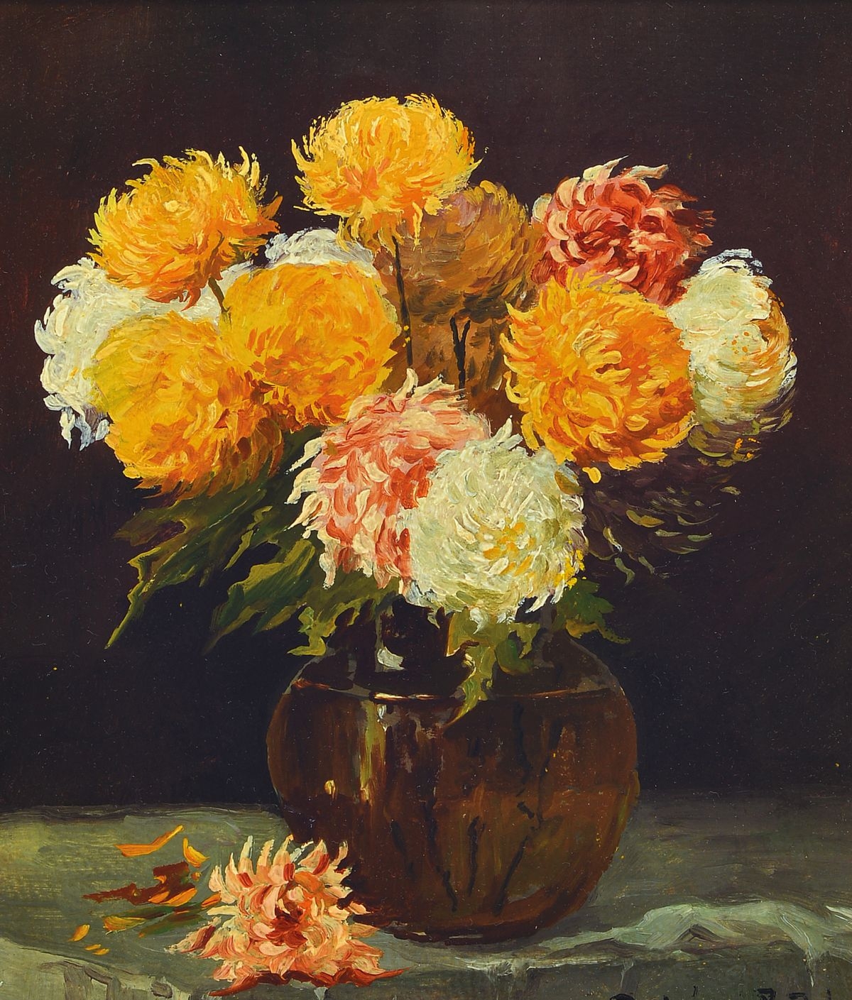 Spring Flowers In A Crystal Vase by Endre Balogh