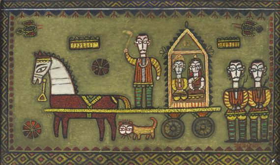 Untitled (Chariot) by Jamini Roy, circa 1950s