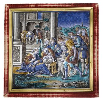 Large plaque with the Adoration of the Shepherds - Pierre Veyrier II