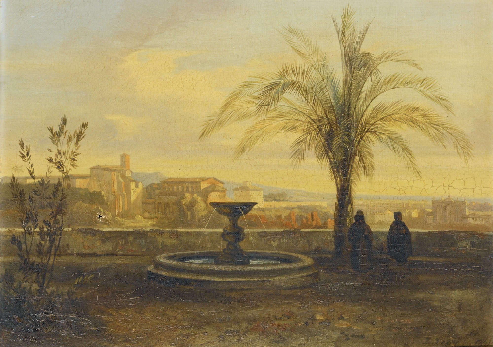Edward Lear | Rome, a view of the Forum from a terrace (1814) | MutualArt