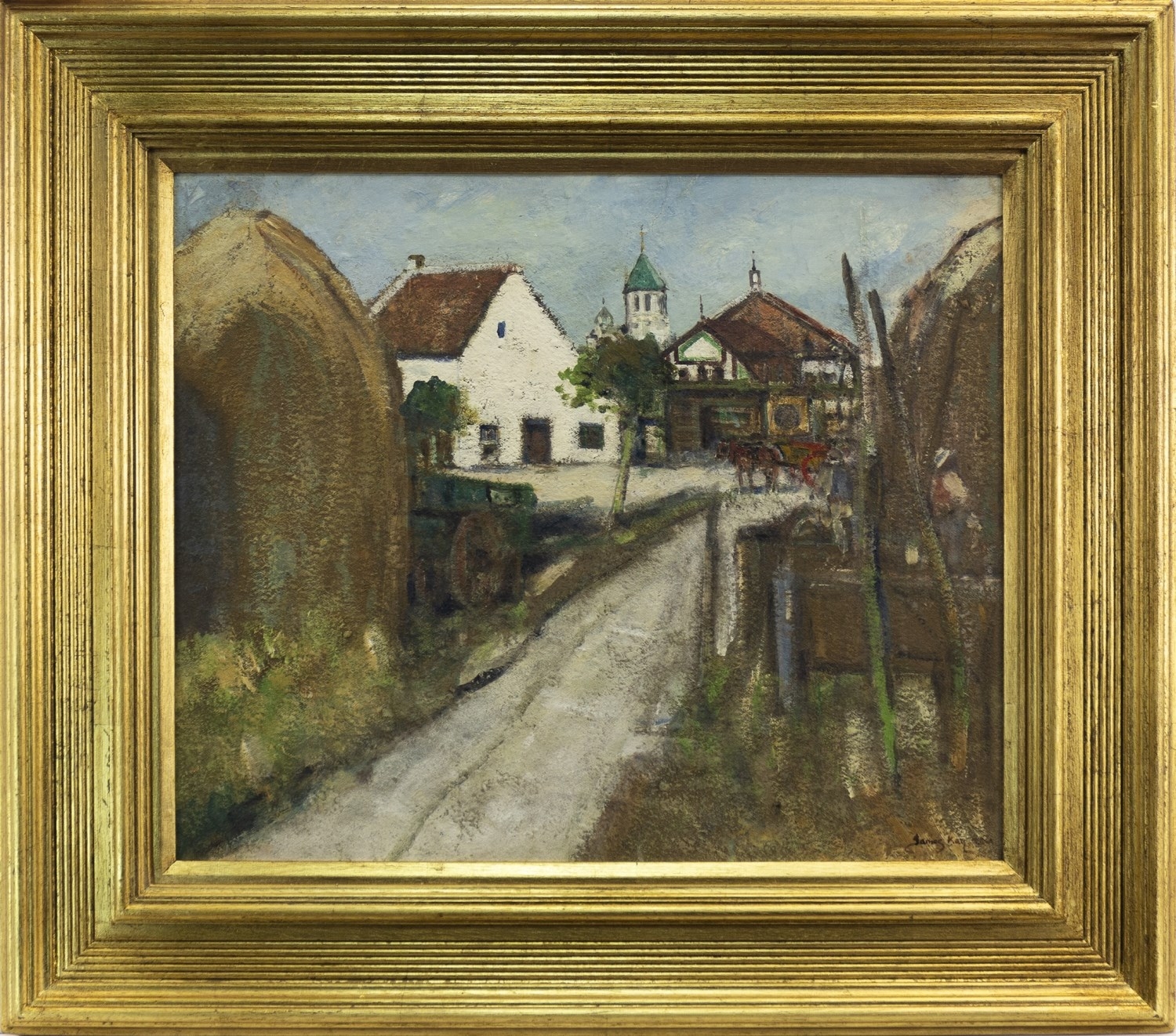 Artwork by James Kay, FARMYARD, Made of oil on board