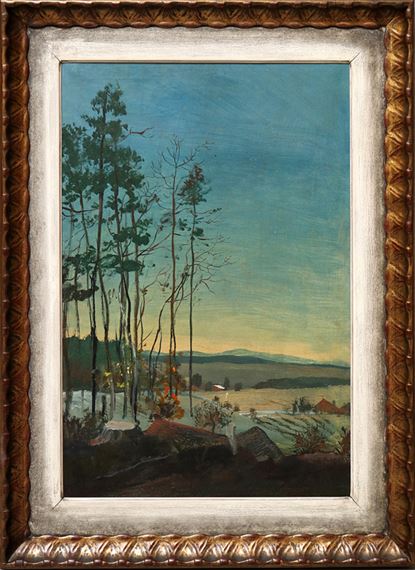 Blick ins Tal in der Dämmerung by Oskar Laske