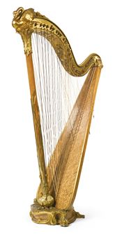 PLEYEL, WOLFF, LYON & CIE.FL. CIRCA 1882AN ART NOUVEAU GILT METAL MOUNTED BURL MAPLE HARPPARIS, CIRCA 1900 | - Pleyel, Wolff, Lyon & Cie.