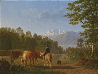 Am Genfersee mit Dents du Midi - Johann Jakob Biedermann