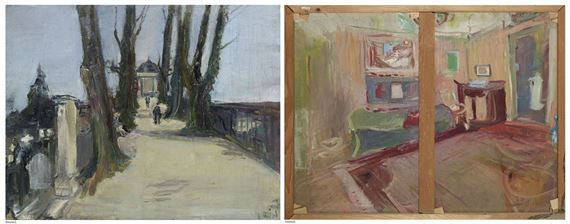 Die Hohe Promenade in Zürich / Interieur (verso) by Willy Leopold Guggenheim Varlin, circa 1937