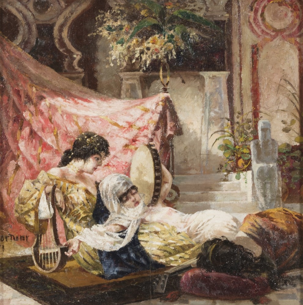 Italian School, 20th Century | DONNA E ODALISCA IN INTERNO | MutualArt