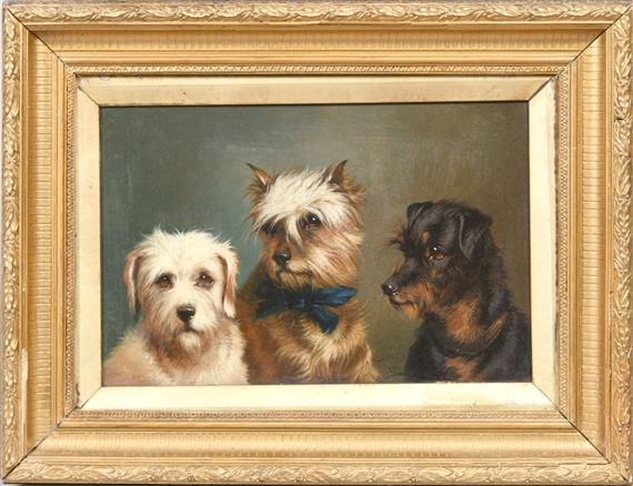 Three Terrier dogs by Alfred Wheeler, 1896