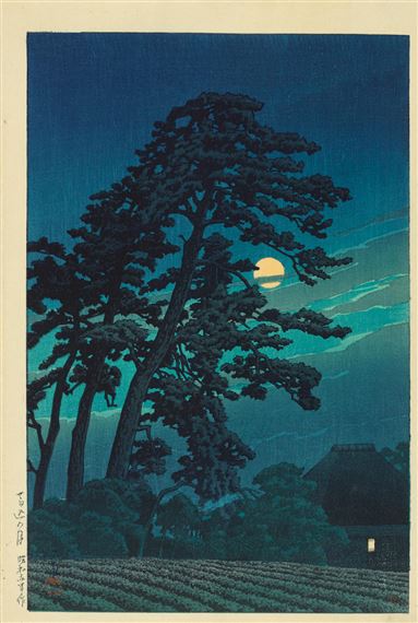 Umagome no tsuki (Moon at Umagome) by Hasui Kawase, 1930