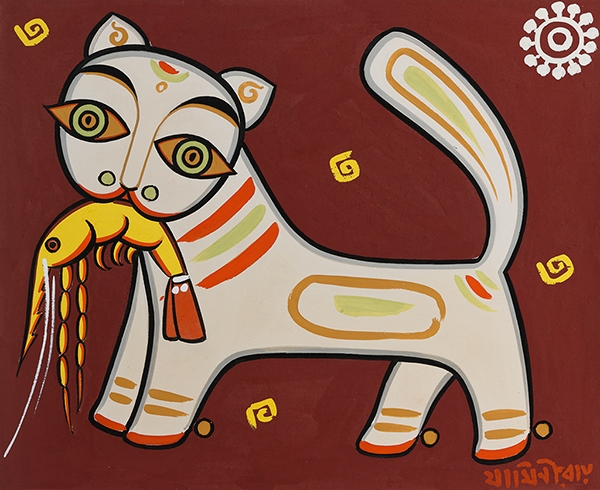 Artwork by Jamini Roy, Untitled, Made of Tempera on cardboard