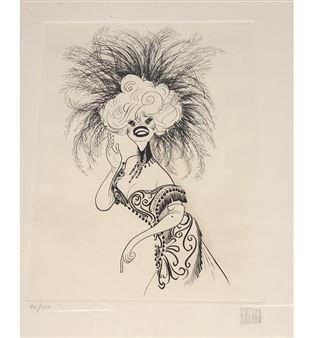 Carol Channing & Al Hirschfeld DOUBLE-SIGNED Limited Edition Lithograph – 1997