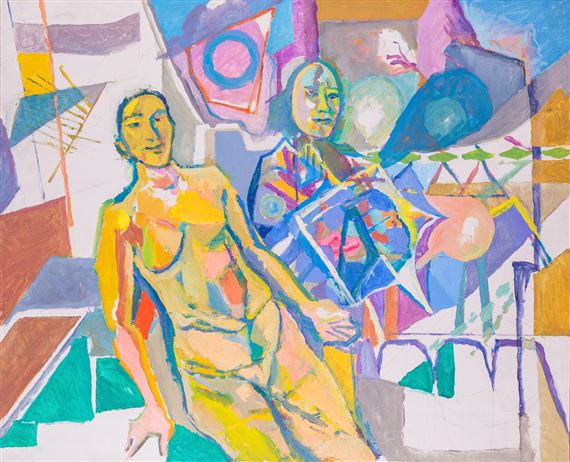 Der Maler und sein Modell III by Herbert Boeckl, 1964