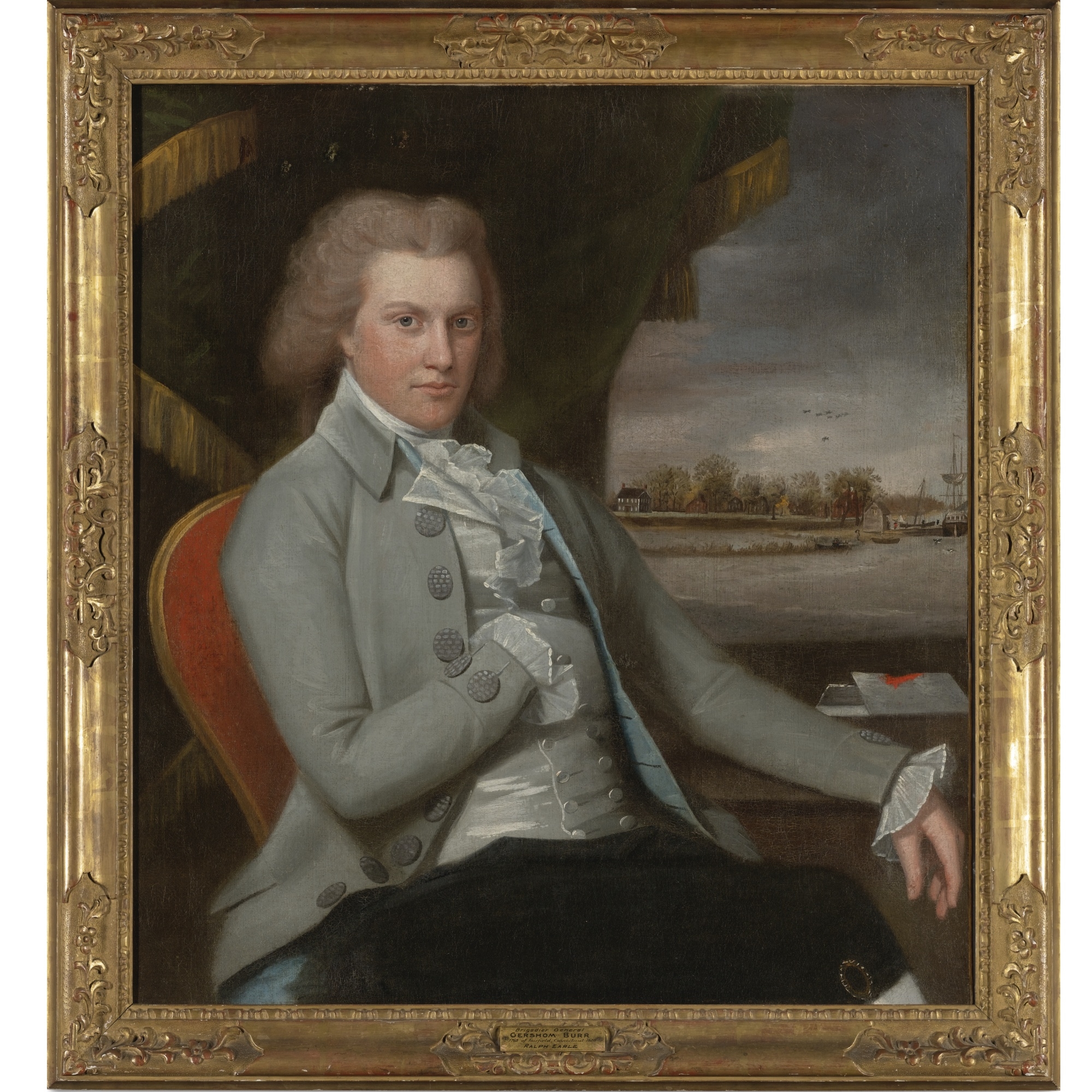 Artwork by Ralph Earl, Portrait of General Gershom Burr of Bushwick (Brooklyn), New York, Made of oil on canvas