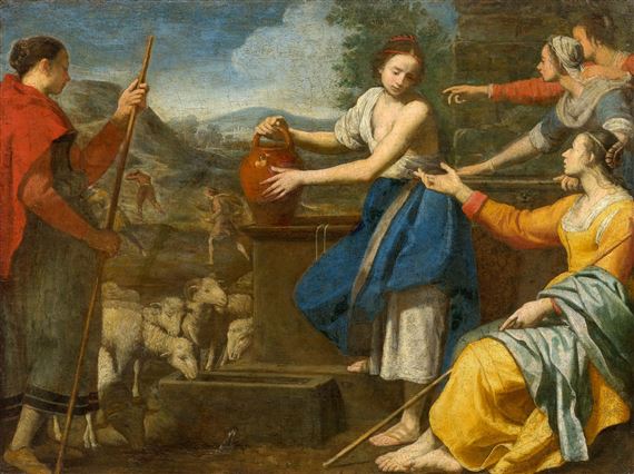 Rebecca at the well by Lorenzo Lippi