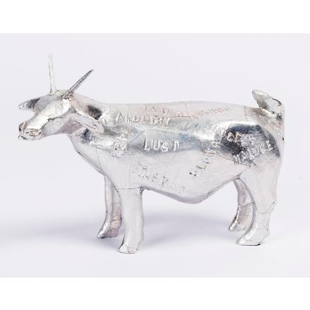 Artwork by Gordon Froud, SCAPEGOAT, Made of aluminium-clad stamped wood