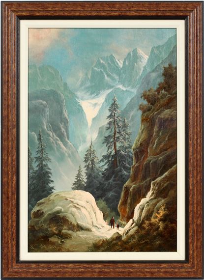 Hikers In Mountain/Winter Scene