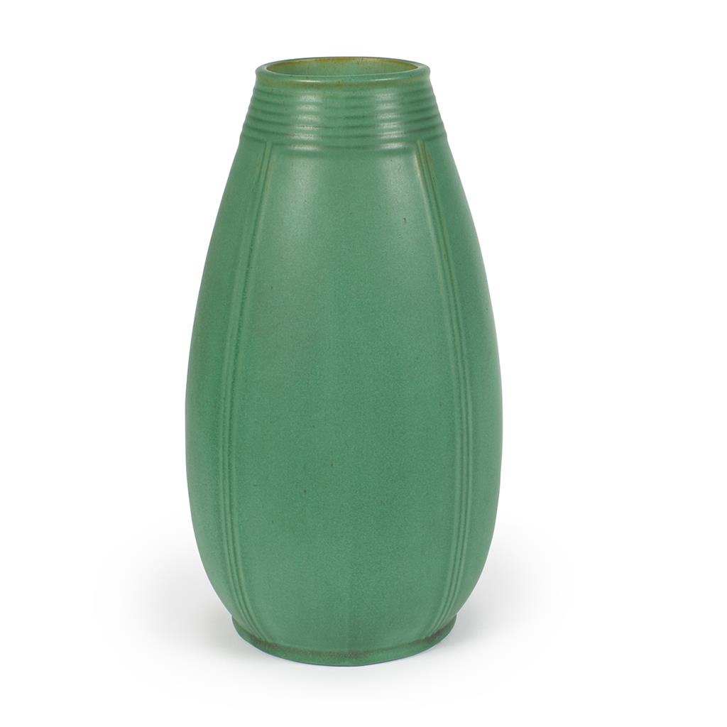 Artwork by Hugh M. G. Garden, Vase #252, Chicago, Illinois, Made of Matte green glazed ceramic