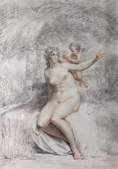 Venus and Cupid by French School, 18th Century, 1772