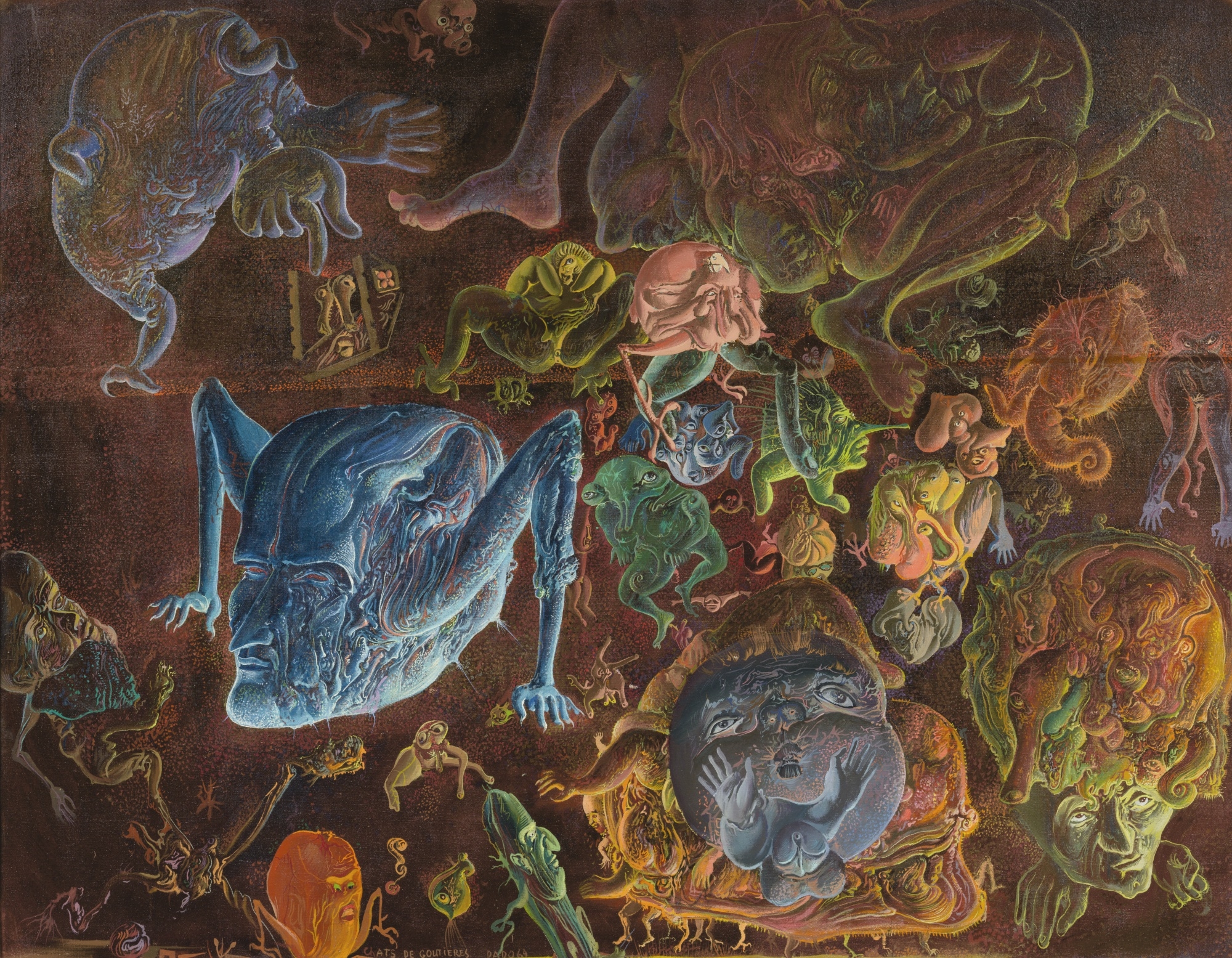 Artwork by Miodrag Djuric Dado, CHATS DE GOUTIÈRE, Made of oil on canvas