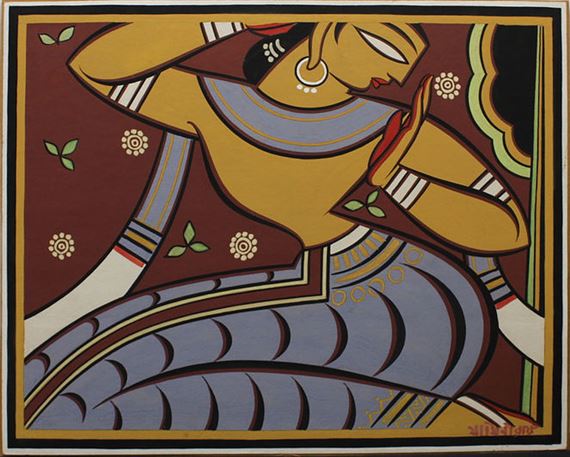 Kneeling Woman by Jamini Roy, circa 1960
