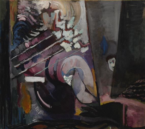 ABSTRACT STILL LIFE WITH DRAPE by Arthur Beecher Carles, circa 1930