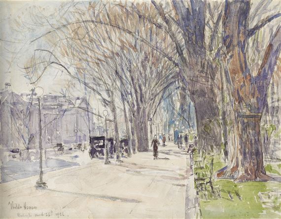 LAFAYETTE PARK, WASHINGTON, D.C. by Childe Hassam, 1926