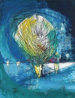 Abstract Composition with Tree - Fayetta Varney