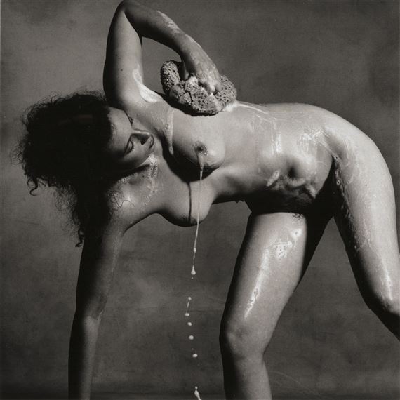 Bathing Nude: soap falling from breast, New York