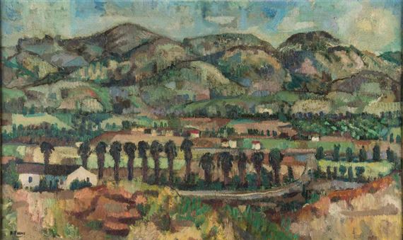 "CALIFORNIA LANDSCAPE" by Robert Frame, circa 1952