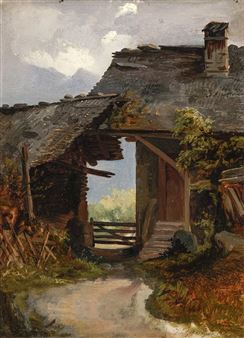 Portail dans un village de montagne - Jean Samson Guignard