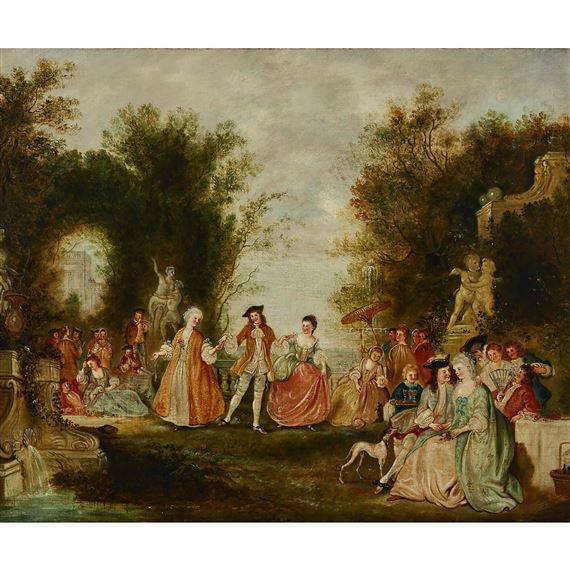 FÊTE CHAMPÊTRE DANS UN PARC by Jean-Antoine Watteau