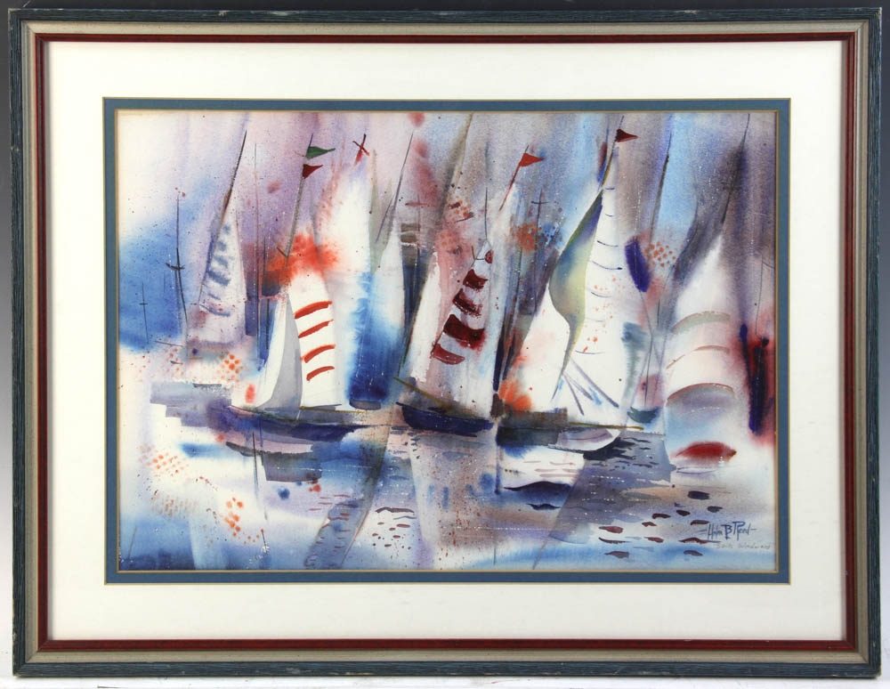 Helen Reed | Sail Boat in Newport Harbor California | MutualArt