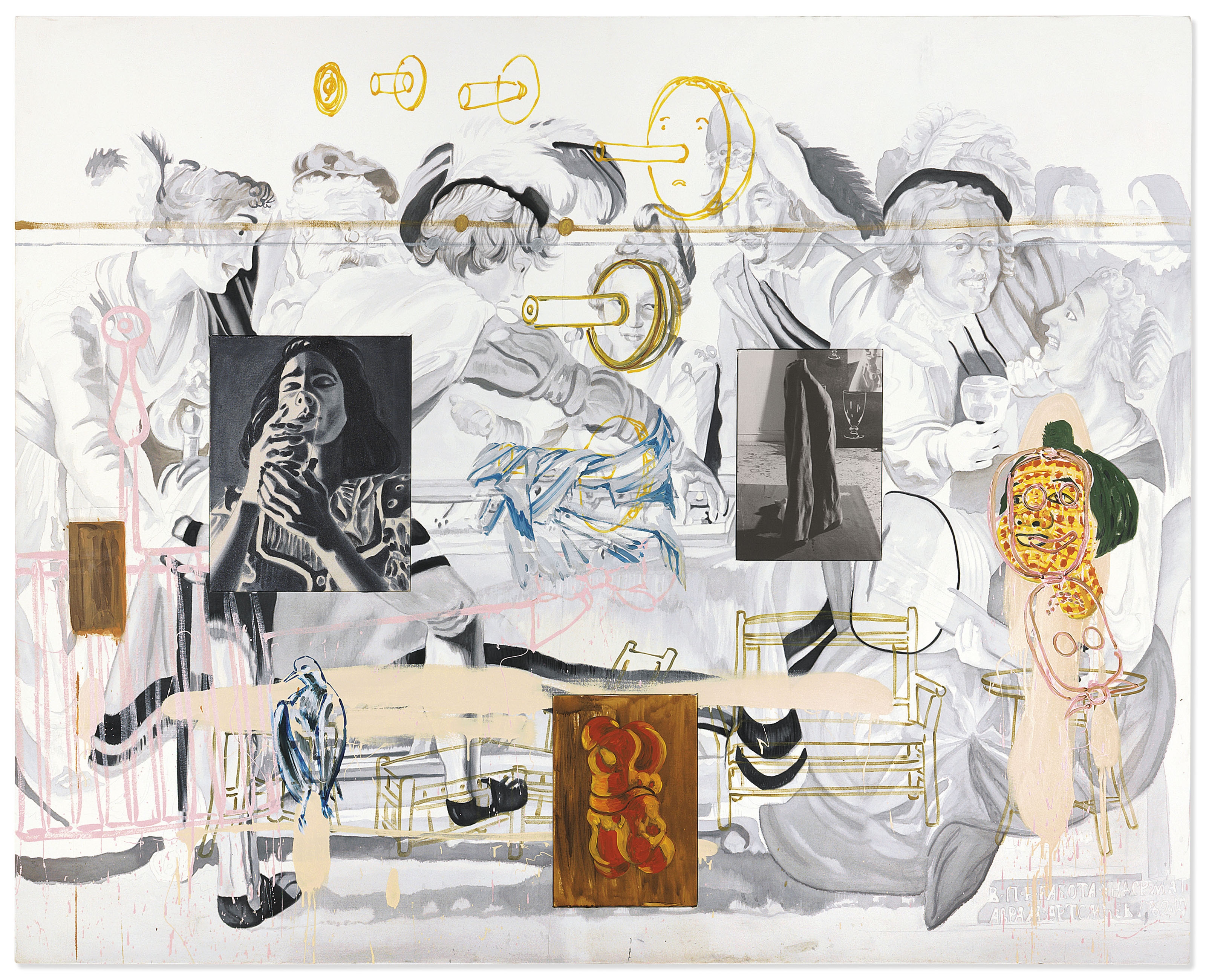 Artwork by David Salle, Dean Martin in 'Some Came Running', Made of oil and acrylic on canvas